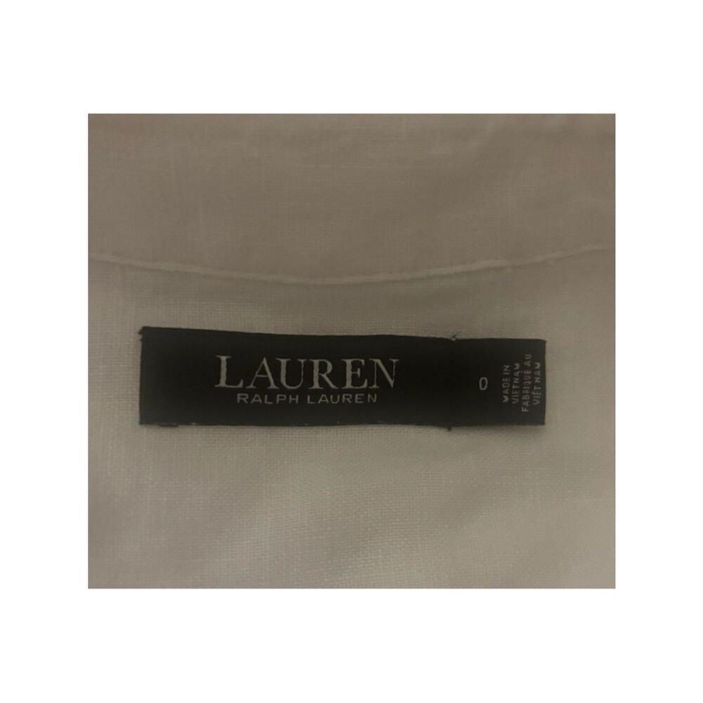 LAUREN Ralph Lauren Women's Linen Shirtdress in  White Size 0~ Pristine - Picture 8 of 9